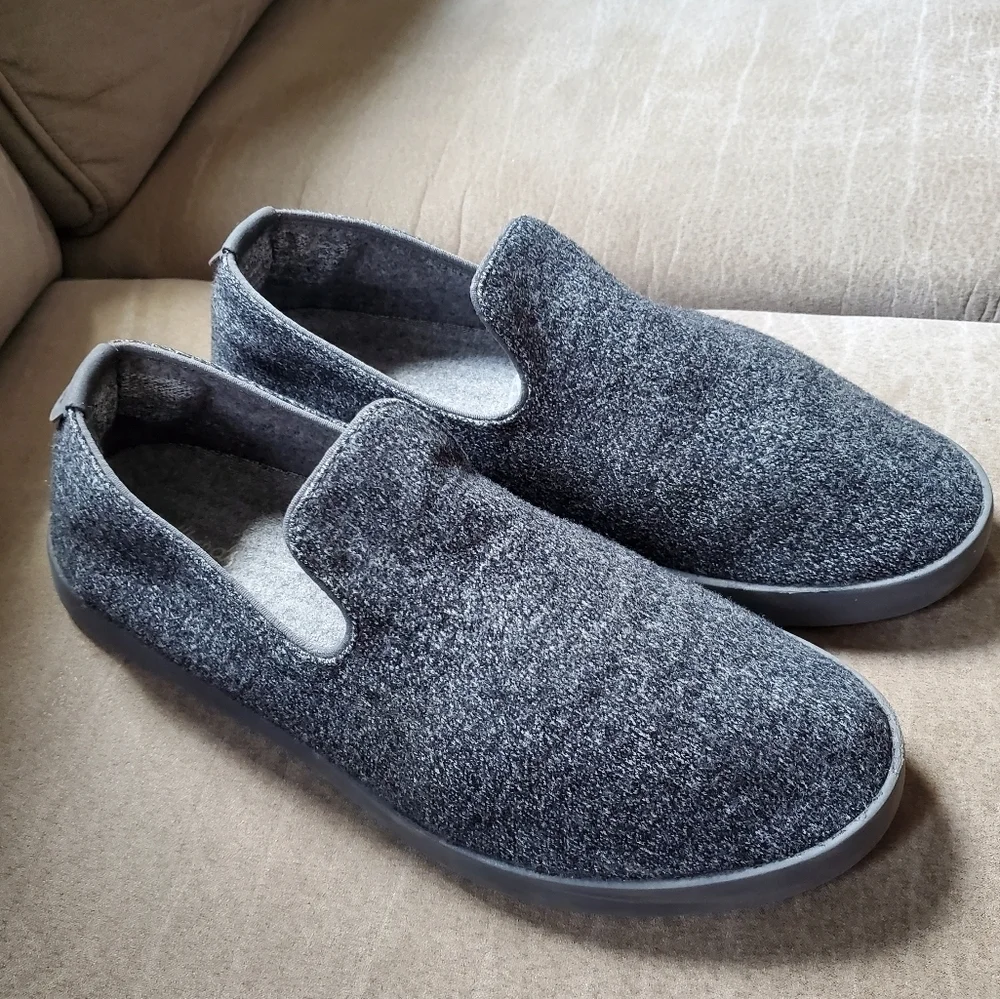 Allbirds Wool Loungers Size 11W Dark Gray Slip On Casual Shoes Comfort Loafers